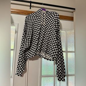 Checkered crop hoodie